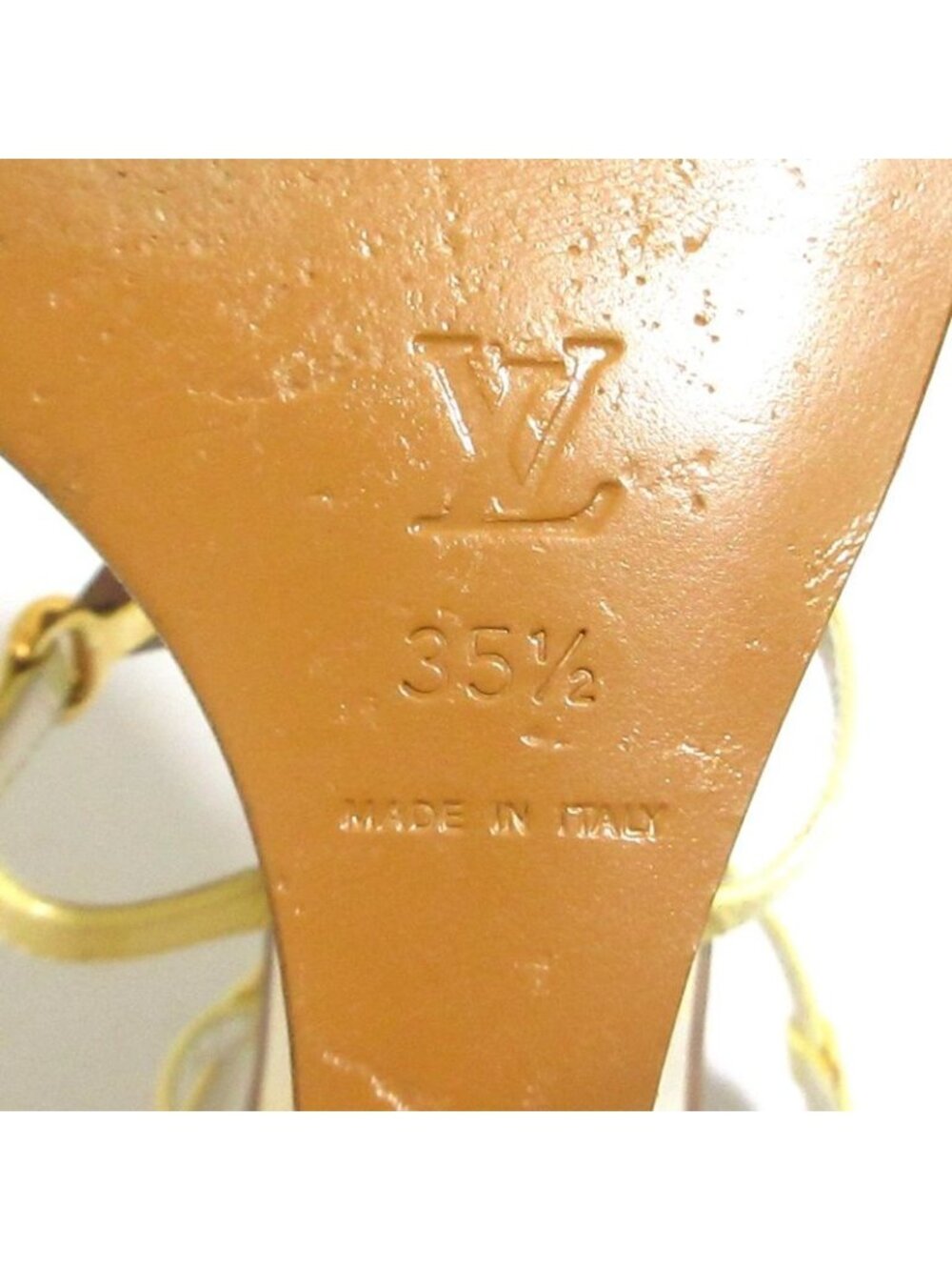 Louis Vuitton Monogram Strap Wedge Sole Sandals 35.5 Brown White - Picture 11 of 15